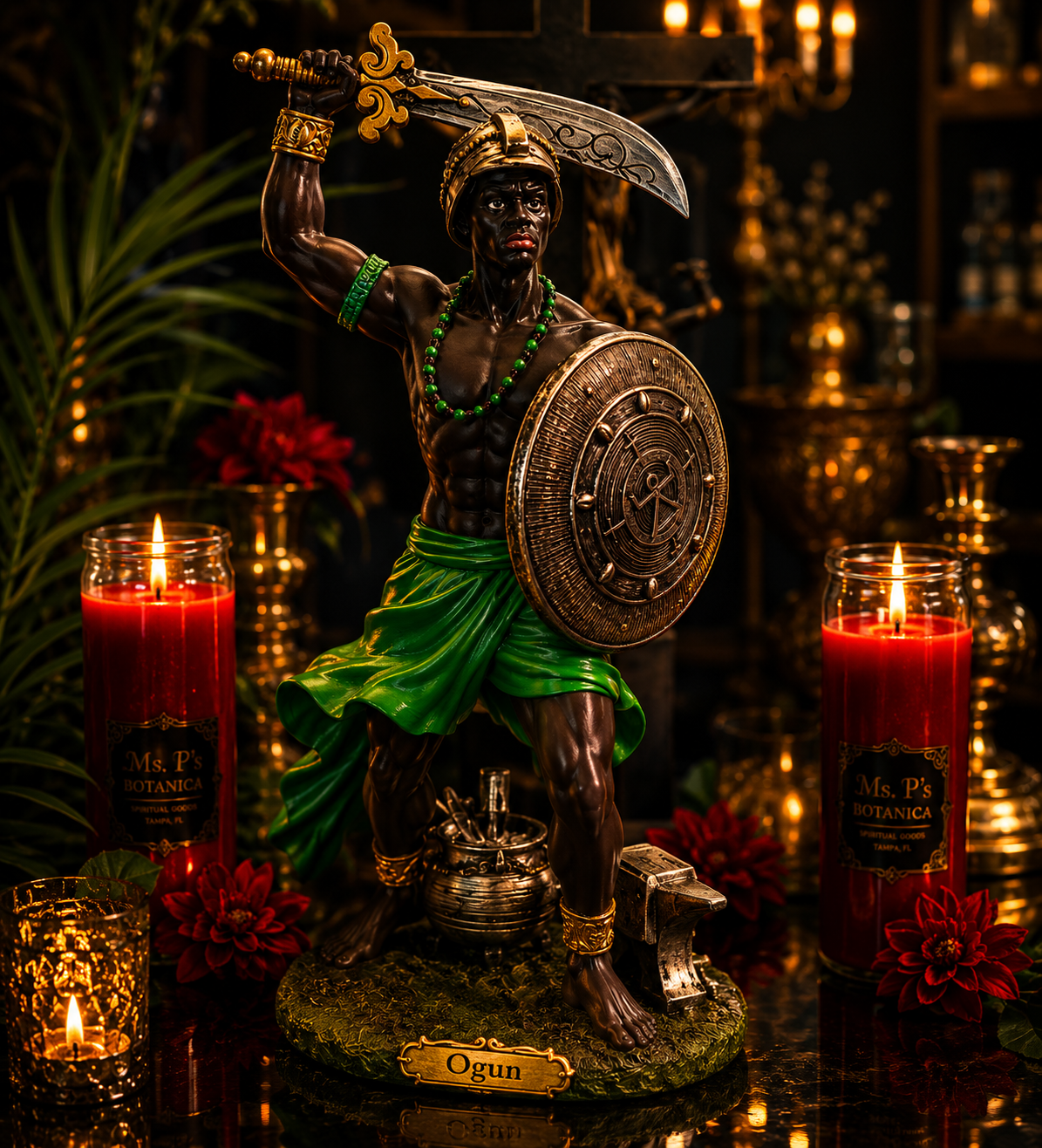 12.5" Ogun Statue for Protection, Strength & Devotional Altars