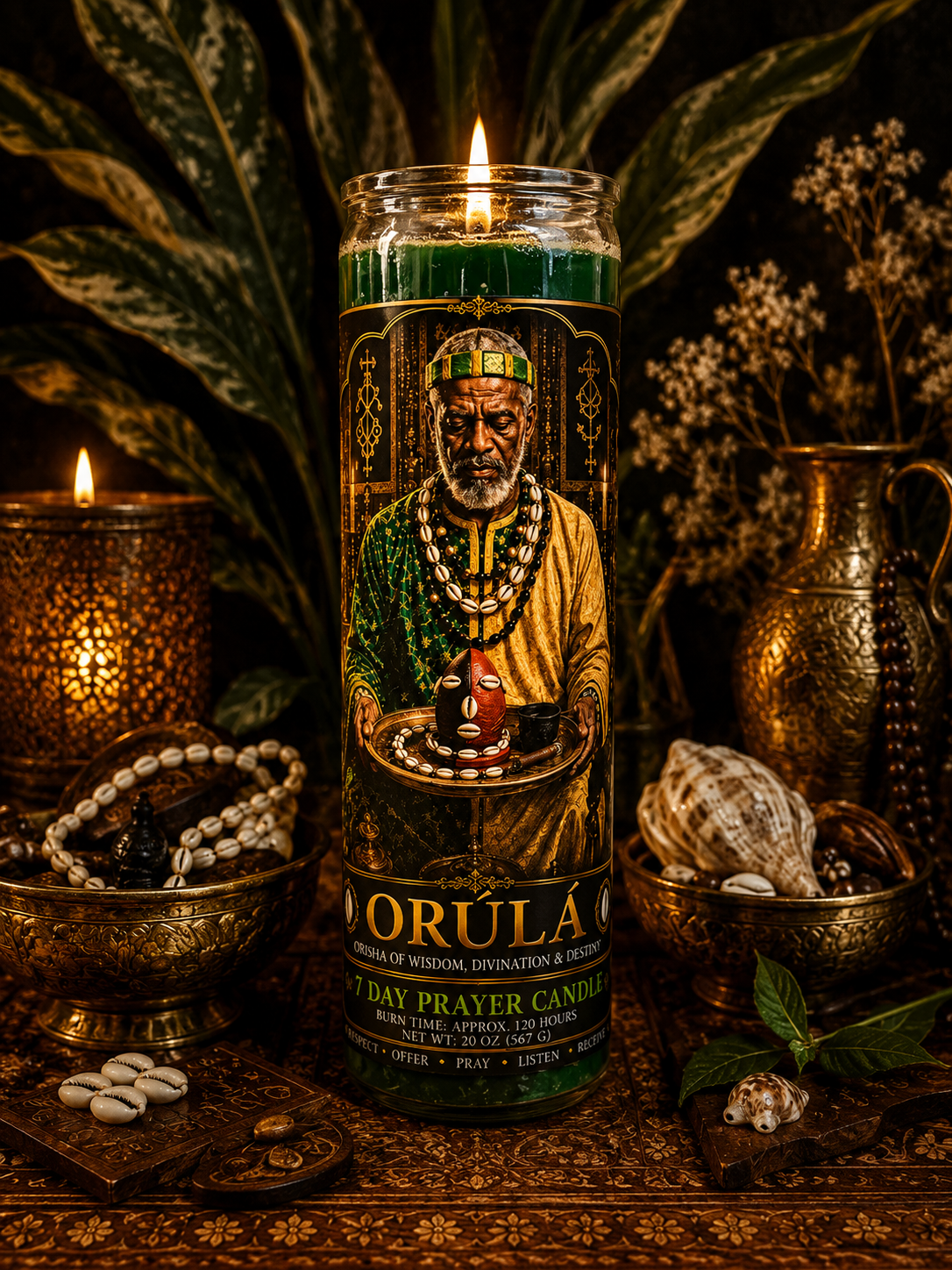 Orula (Orunmila) 7-Day Prayer Candle | Wisdom, Divination, Guidance & Destiny