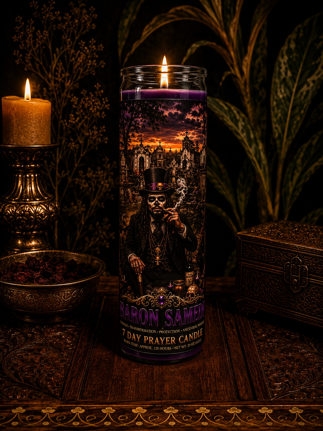 Baron Samedi Spiritual Candle | Ancestors, Protection, Transformation & Guidance