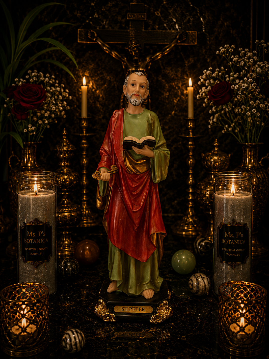 12.5" Saint Peter Statue for Faith, Protection & Devotion