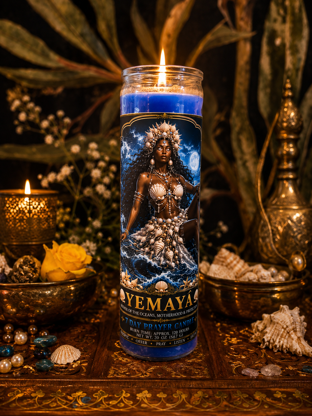 Yemaya 7-Day Prayer Candle | Love, Healing, Protection & Emotional Peace