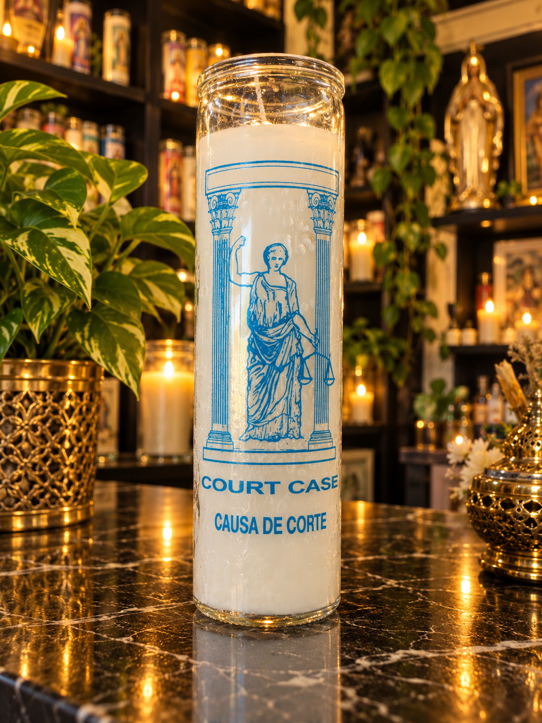 White Court Case Candle | Justice, Legal Favor & Protection