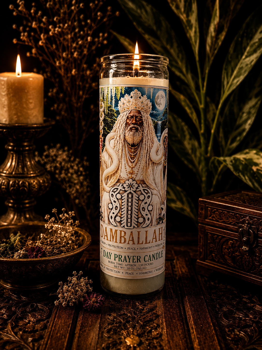 Damballah Wedo 7-Day Prayer Candle | Peace, Wisdom, Protection & Spiritual Harmony