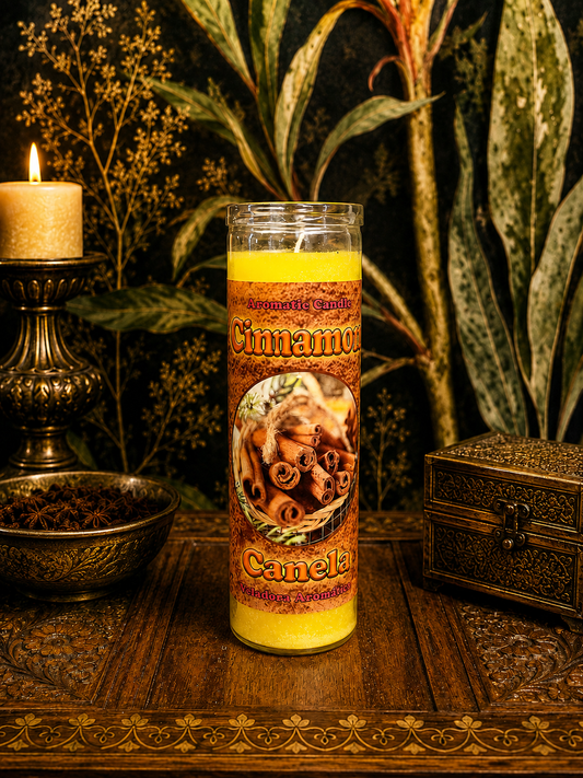 Cinnamon-Scented Fixed Candle for Prosperity, Luck & Success