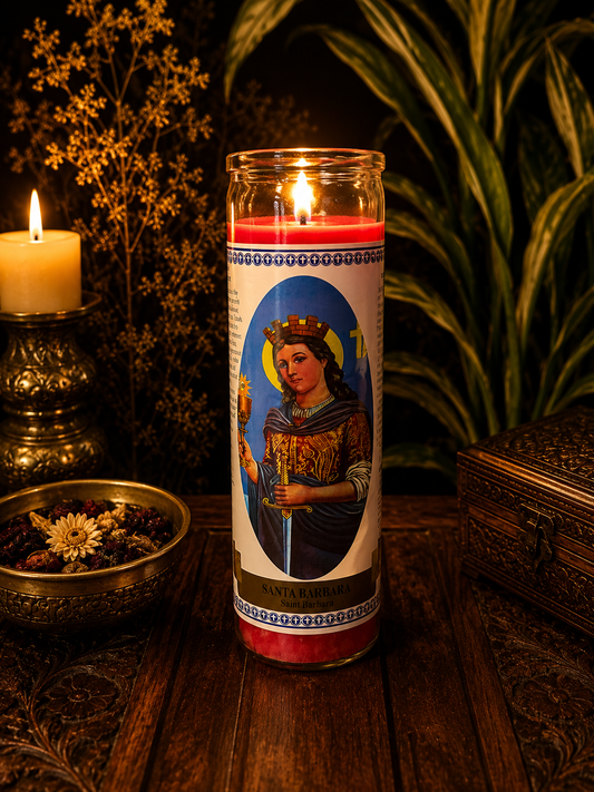 Santa Bárbara Candle – Protection, Strength, Courage & Devotional Prayer