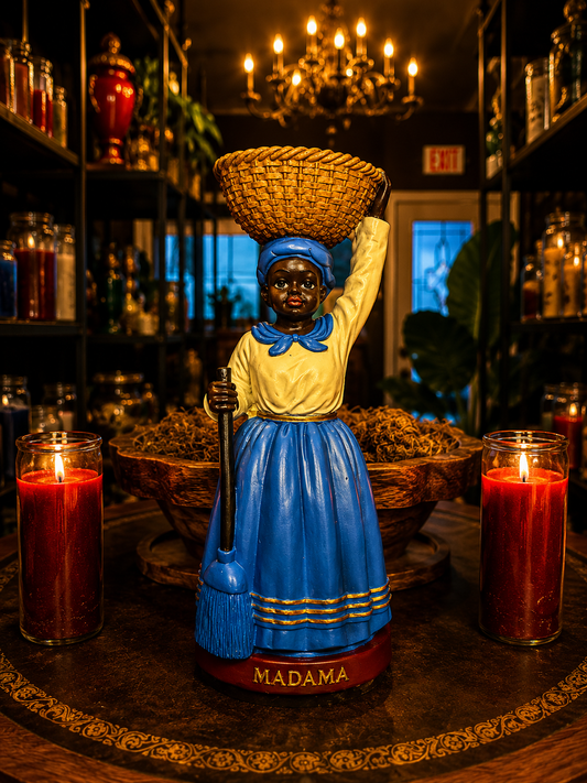 12" Blue La Madama Statue | Peace, Wisdom & Spiritual Protection
