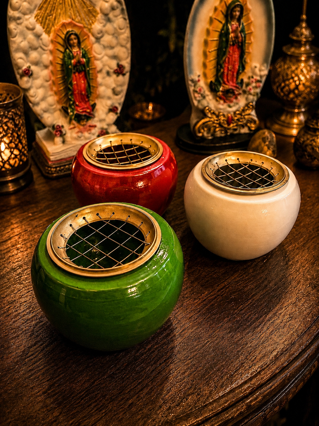 Round Iron Resin Burner for Charcoal & Incense | Spiritual Altar Burner