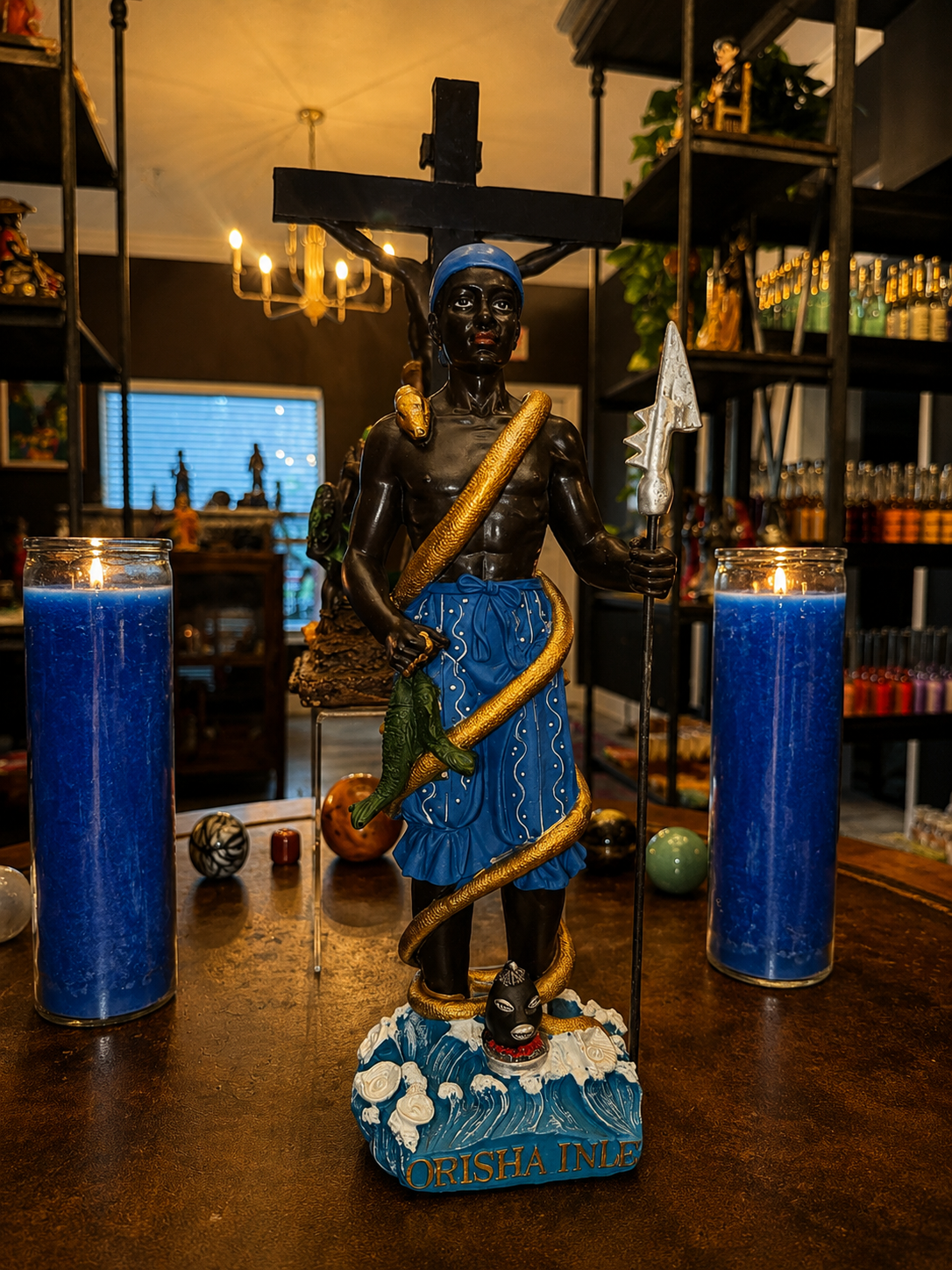 12" Inle Statue for Healing, Prosperity & Intuition