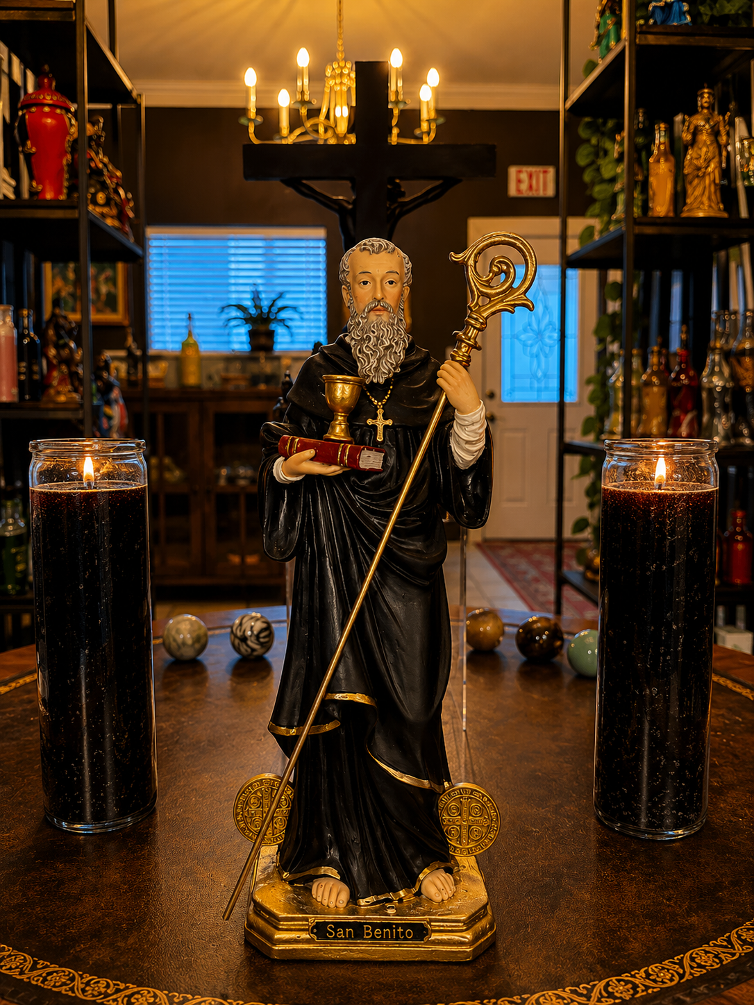12" Saint Benedict (San Benito) Statue – Protection, Temptation & Spiritual Attacks