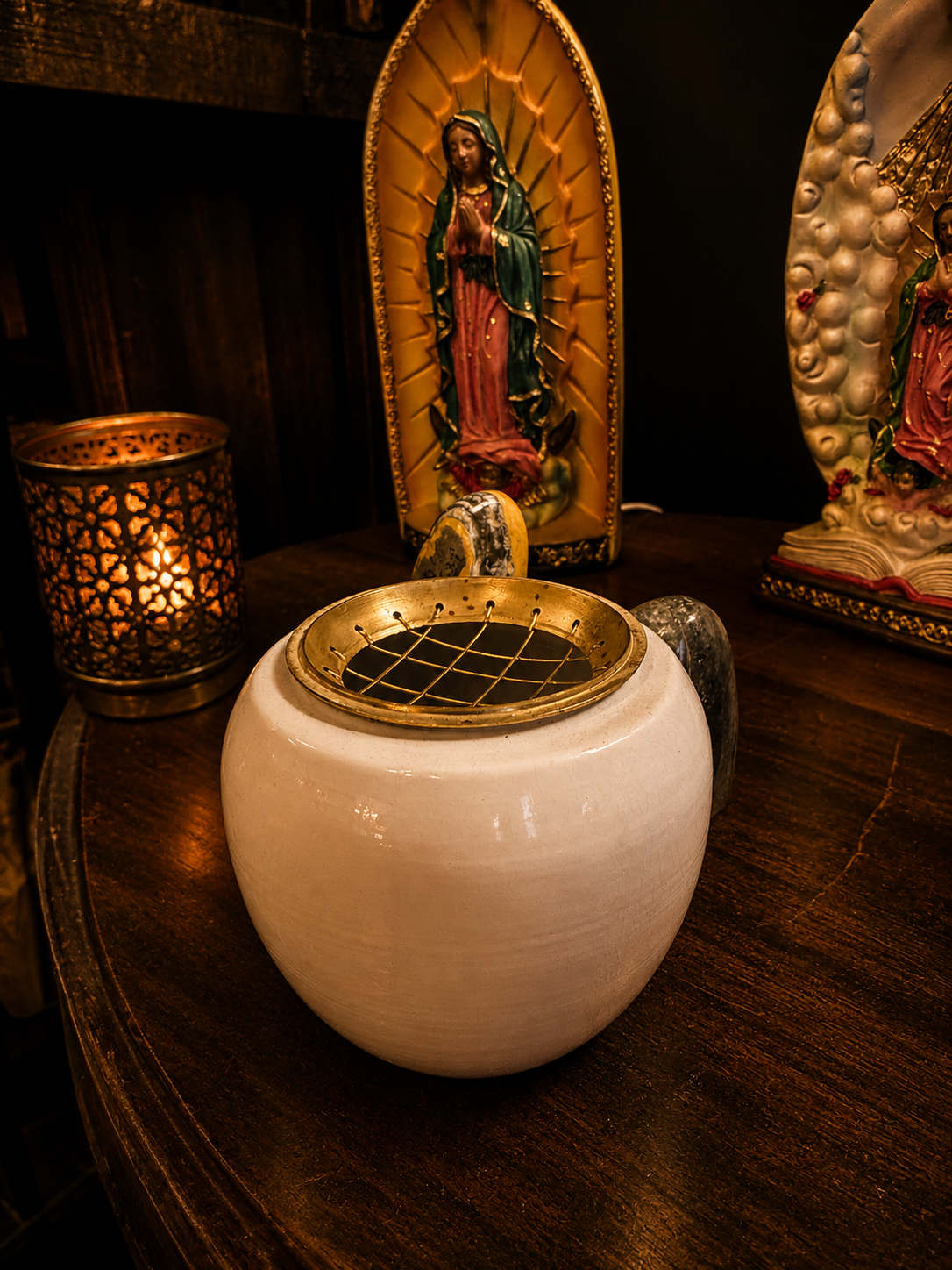 Round Iron Resin Burner for Charcoal & Incense | Spiritual Altar Burner