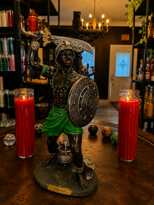 12.5" Ogun Statue for Protection, Strength & Devotional Altars