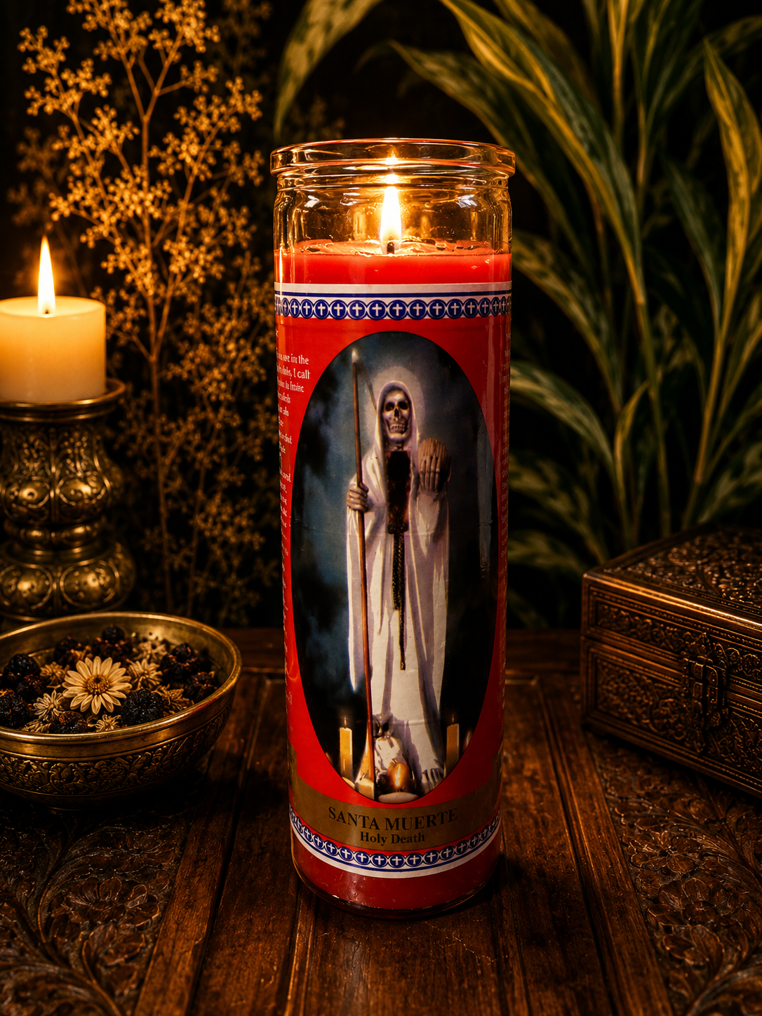 Santa Muerte Red Candle – Love, Passion & Relationship Spiritual Work