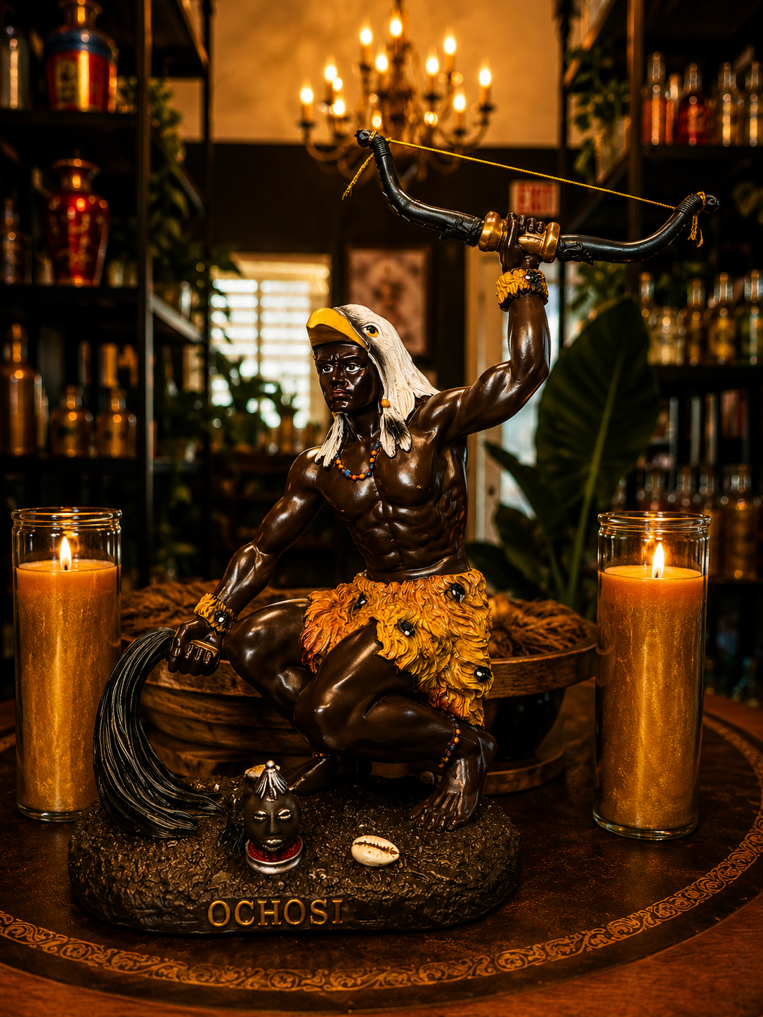 12" Ochosi Spiritual Statue | Justice, Protection & Success