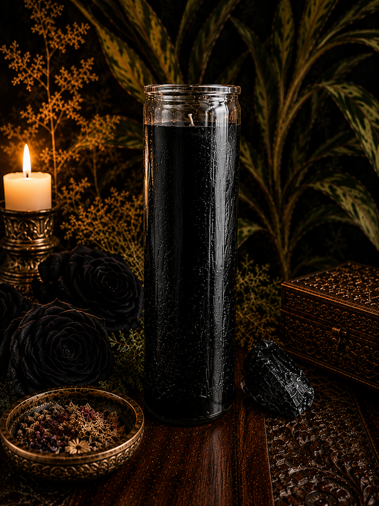 Black 7-Day Spiritual Candle | Protection, Cleansing & Spiritual Defense