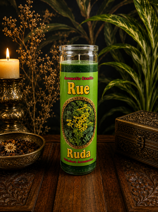 Fixed Rue (Ruda) Spiritual Candle | Protection, Cleansing & Blessings