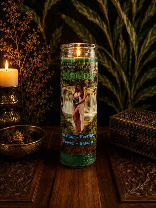 Fixed Mother Triple Goddess Candle – Fertility, Womb Healing & Feminine Power