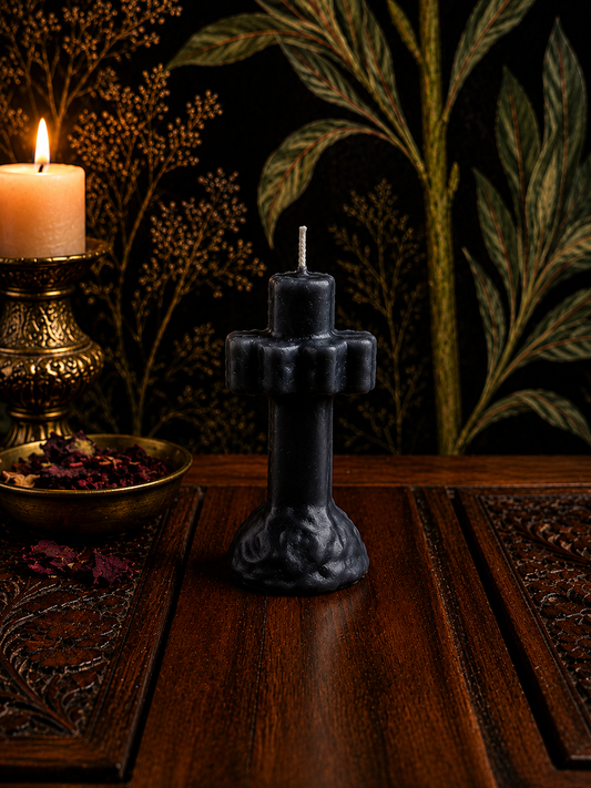 Black Crucifix Candle - Protection, Uncrossing & Spiritual Strength
