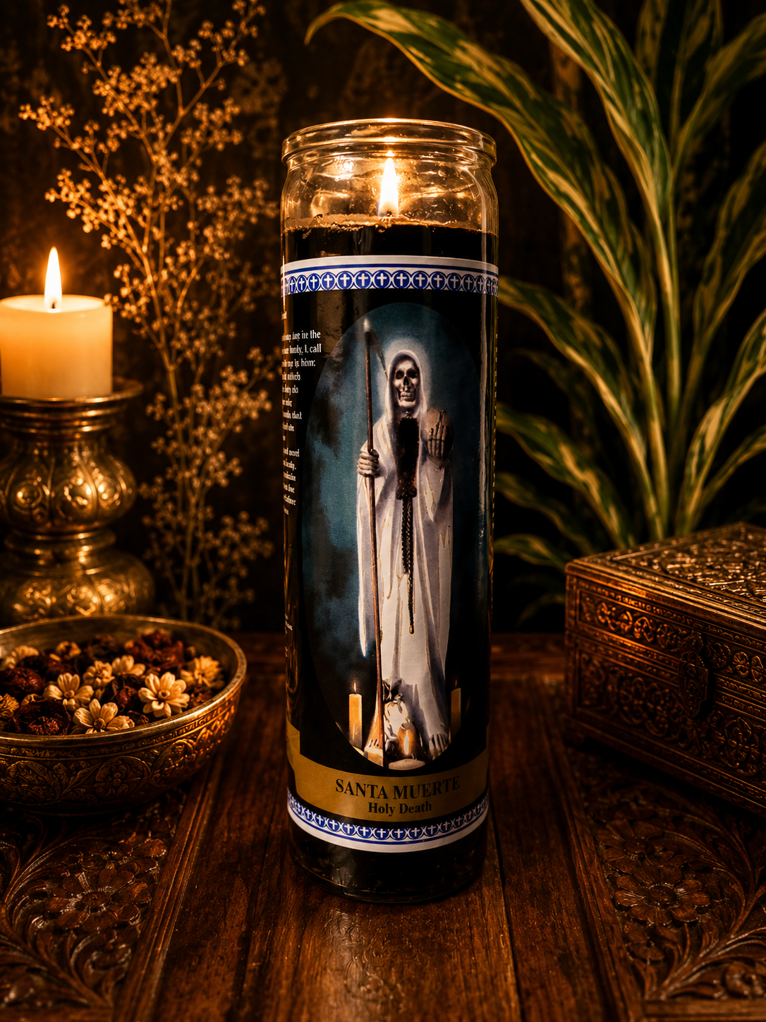 Santa Muerte Black Candle – Protection, Banishing & Spiritual Defense